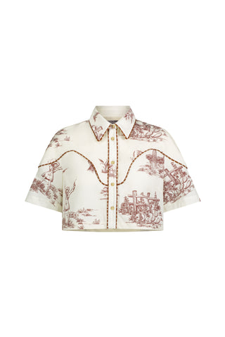 Reyrosa Cotton Leather Trim Shirt