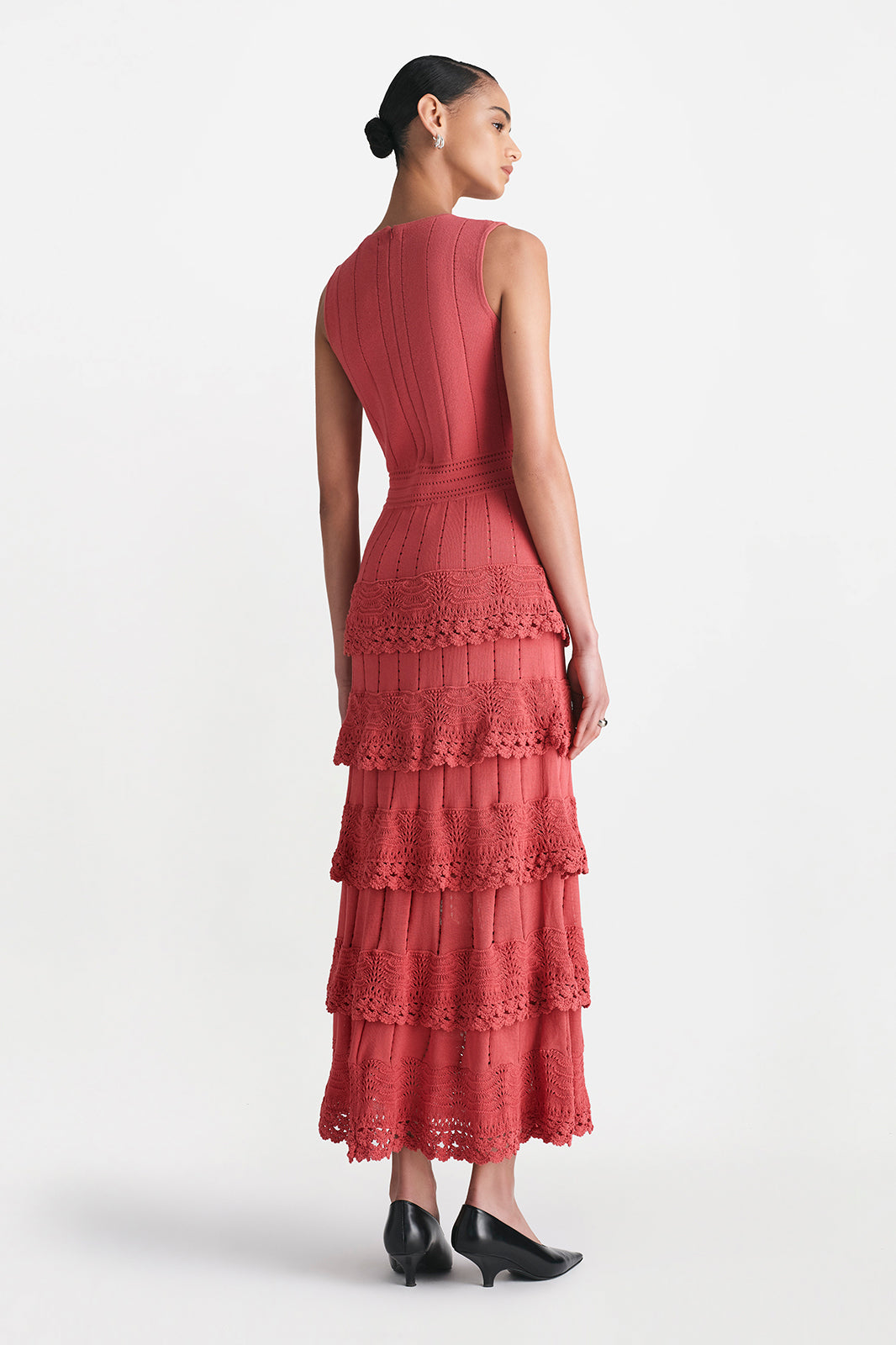 Crochet Ruffle Knit Sleeveless Piper Dress