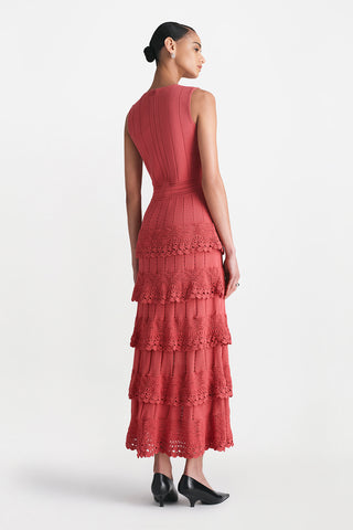 Crochet Ruffle Knit Sleeveless Piper Dress