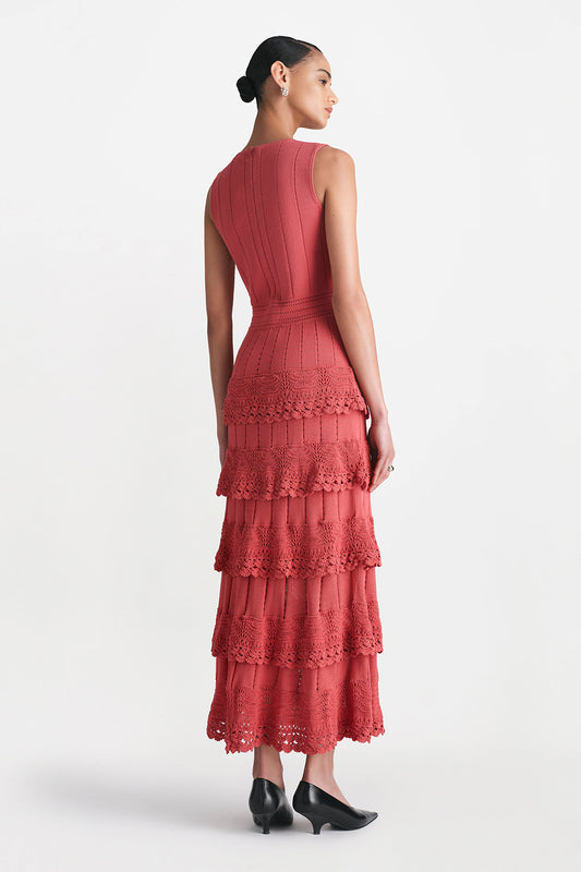 Crochet Ruffle Knit Sleeveless Piper Dress