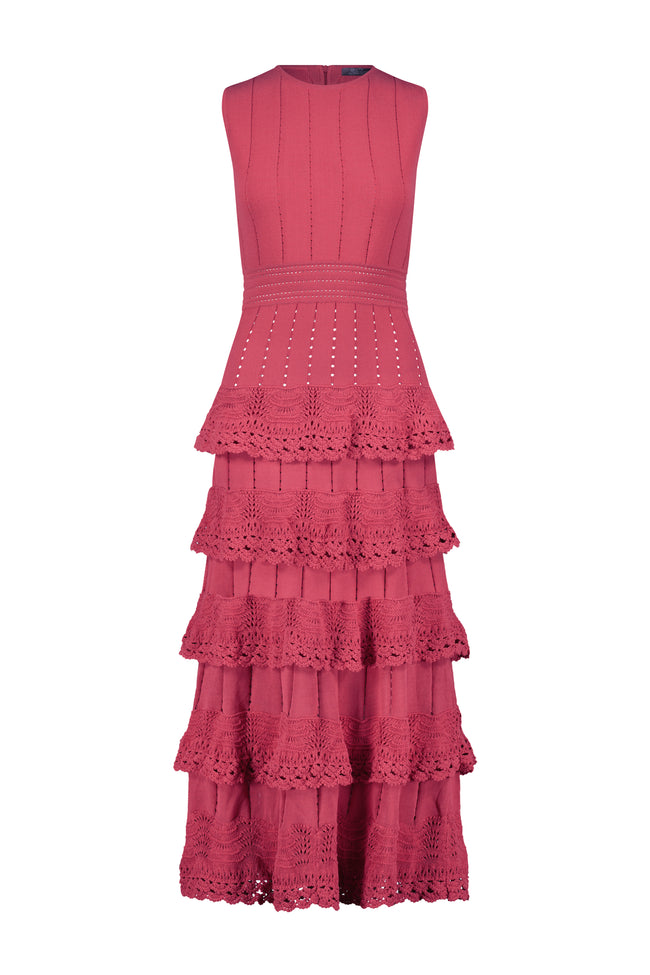 Crochet Ruffle Knit Sleeveless Piper Dress