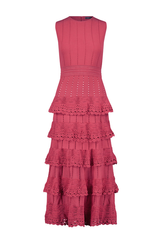 Crochet Ruffle Knit Sleeveless Piper Dress