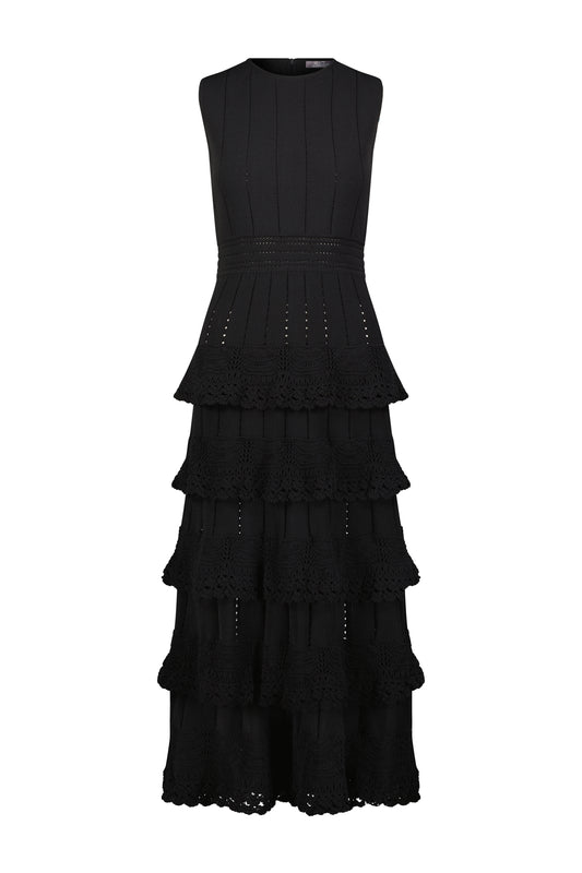 Crochet Ruffle Knit Sleeveless Piper Dress