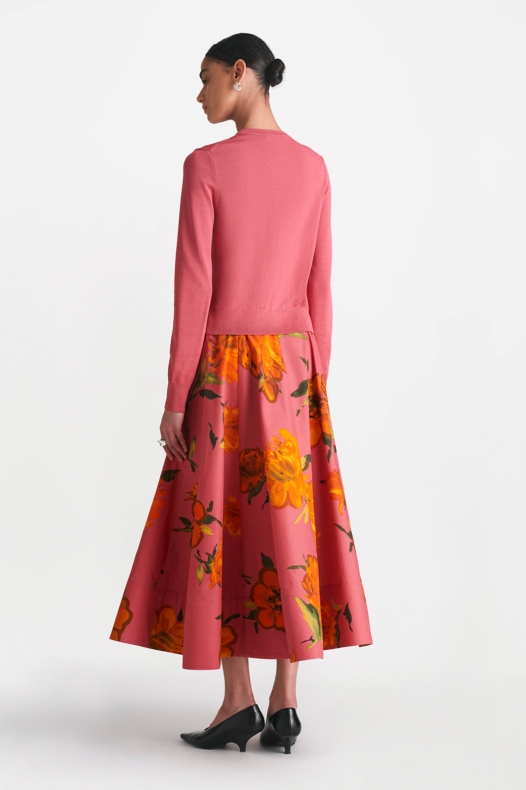 Raffia Embroidered Knit Long Sleeve Cardigan