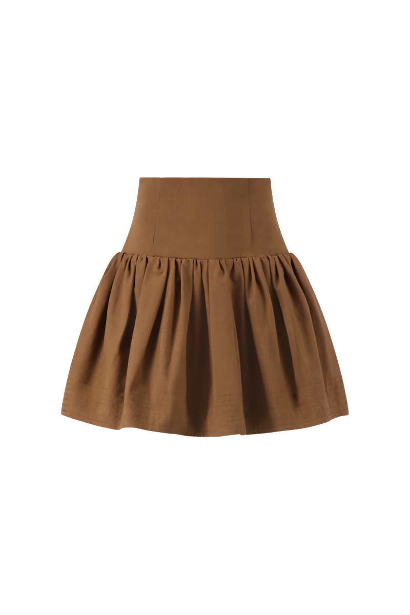 Rustic Stretch Cotton Mini Skirt