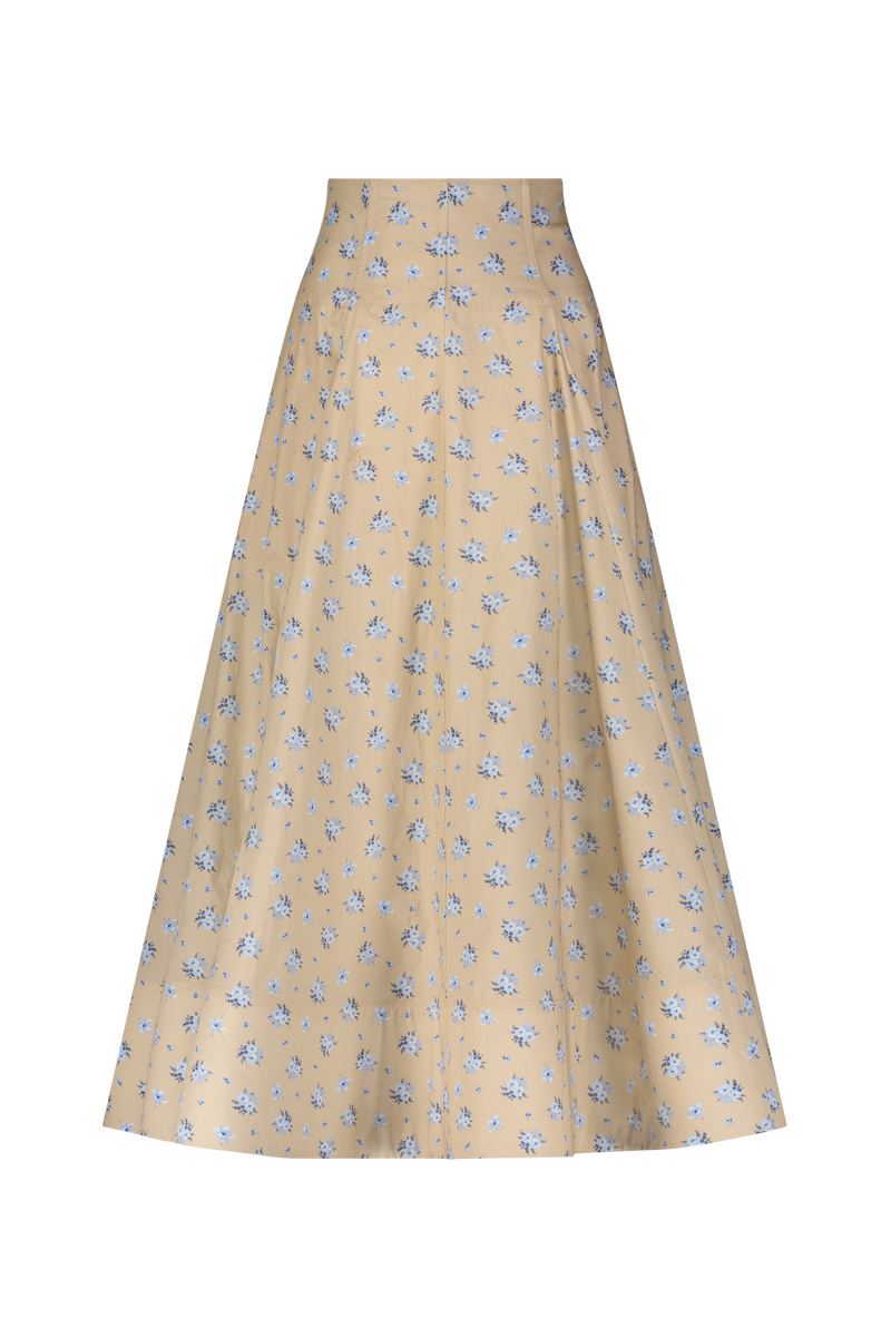 Floral Printed Cotton Parker Skirt