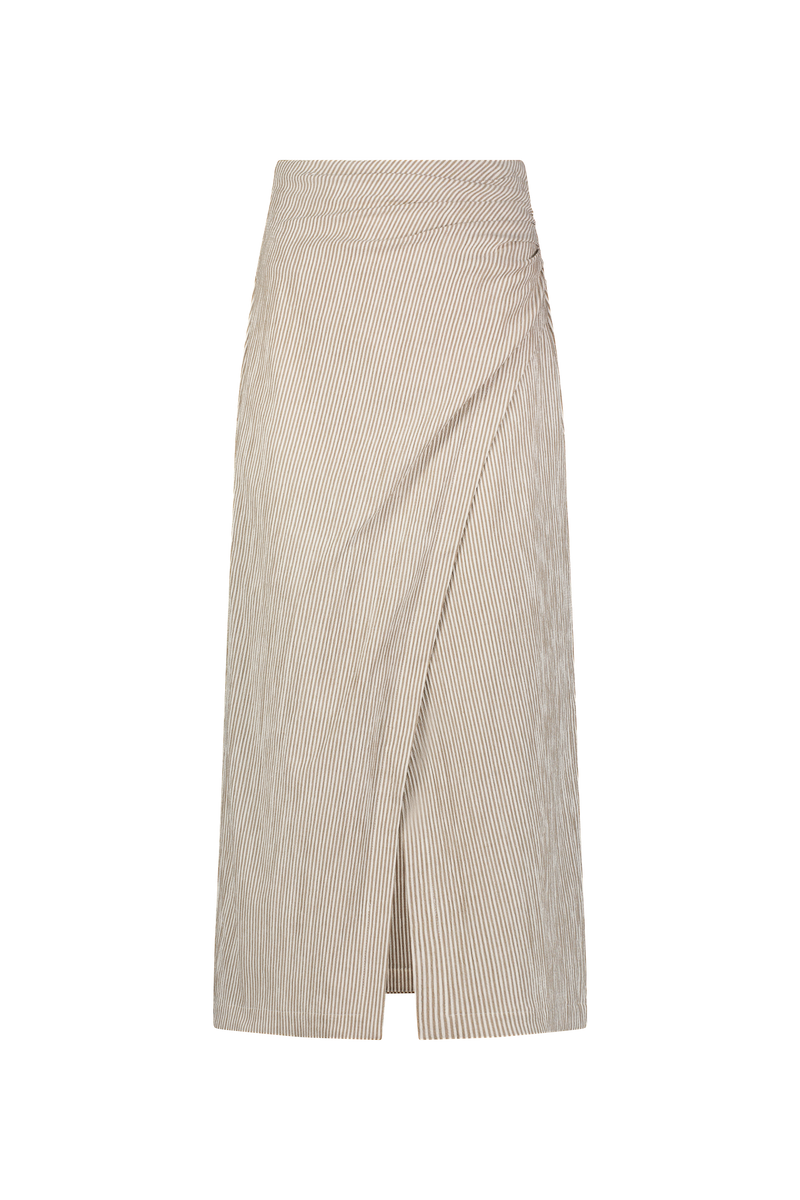 Striped Seersucker Wrap Skirt