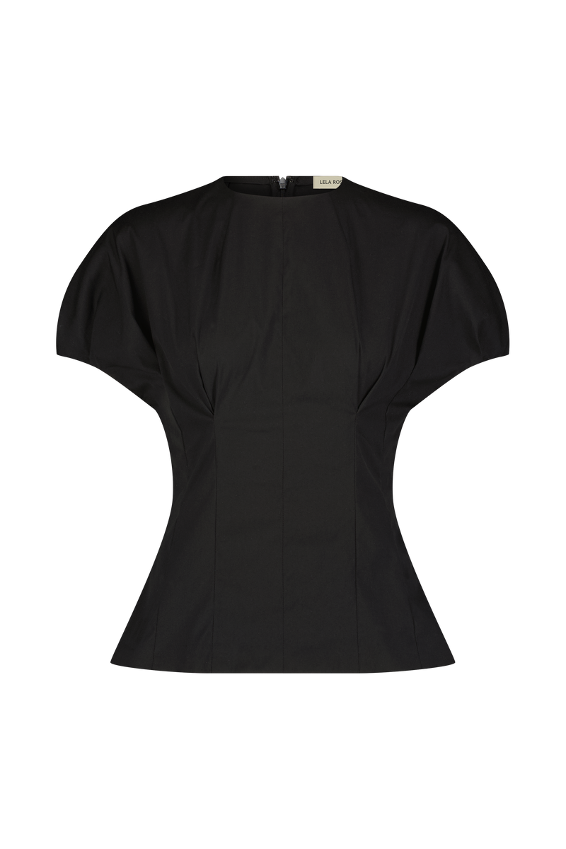 Cotton Poplin Bubble Sleeve Top