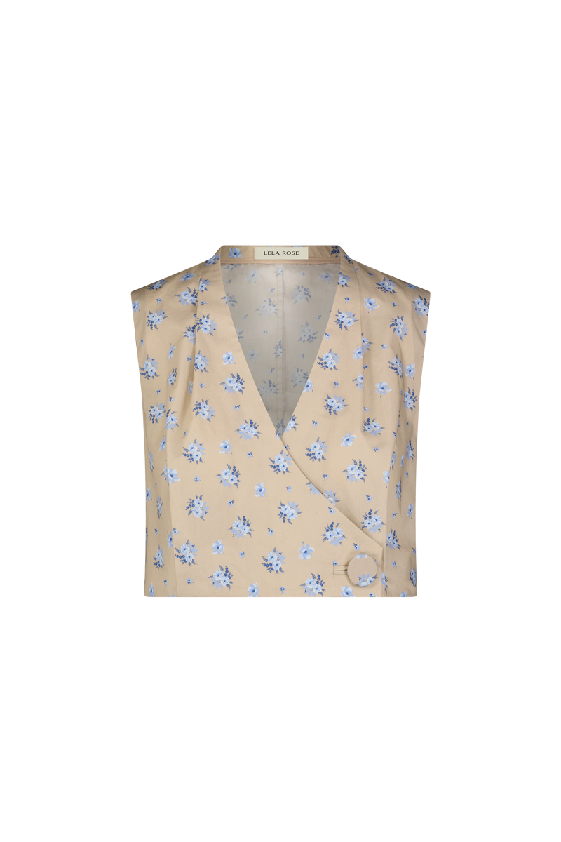 Floral Printed Cotton Sleeveless Top