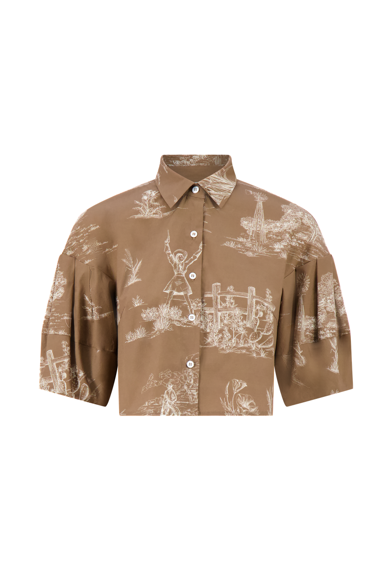 Reyrosa Cotton Cropped Shirt