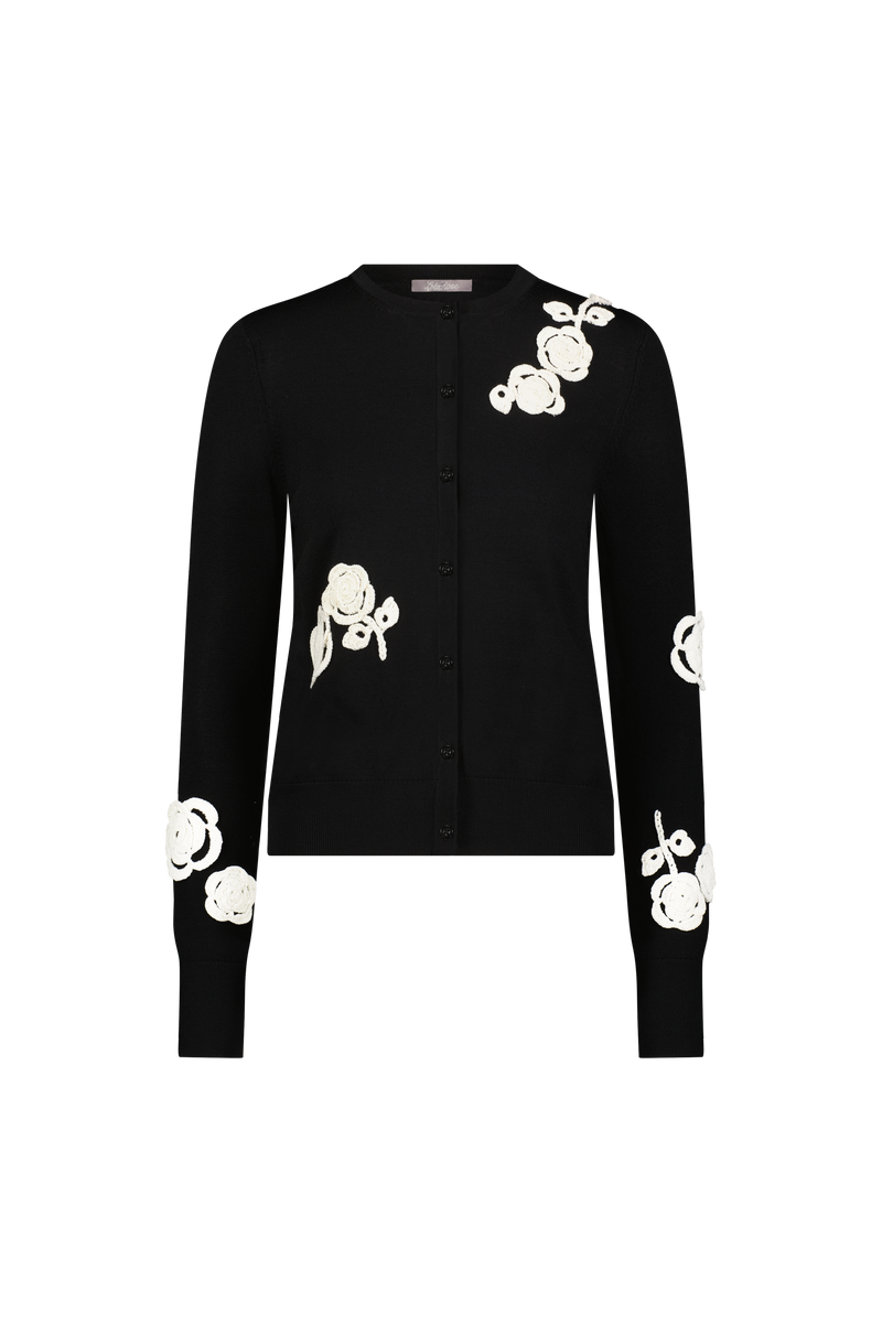 Crochet Applique Knit Cardigan – Lela Rose