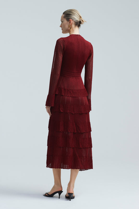 Ruffle Detail Knit Piper Dress – Lela Rose