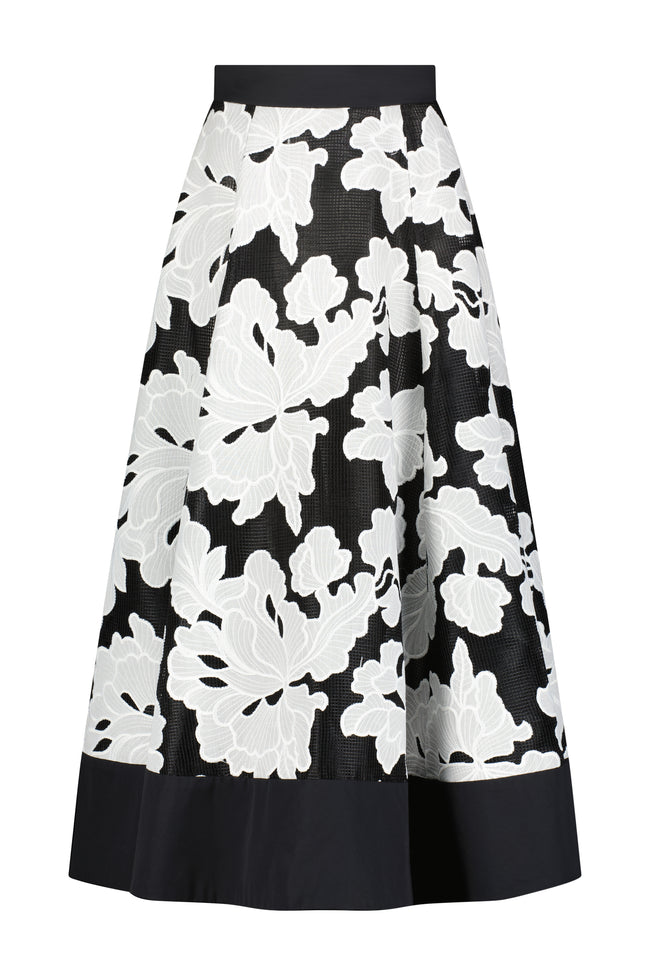 Floral Embroidered Lace Full Skirt