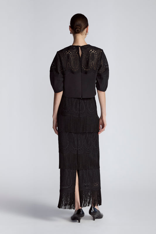 Lace Inset Cotton Poplin Iris Top