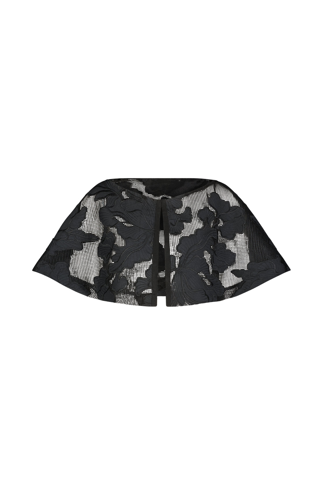 Floral Embroidered Lace Reversible Capelet