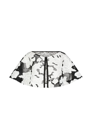 Floral Embroidered Lace Reversible Capelet