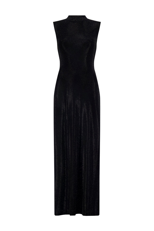 Rhinestone Mock Neck Dress