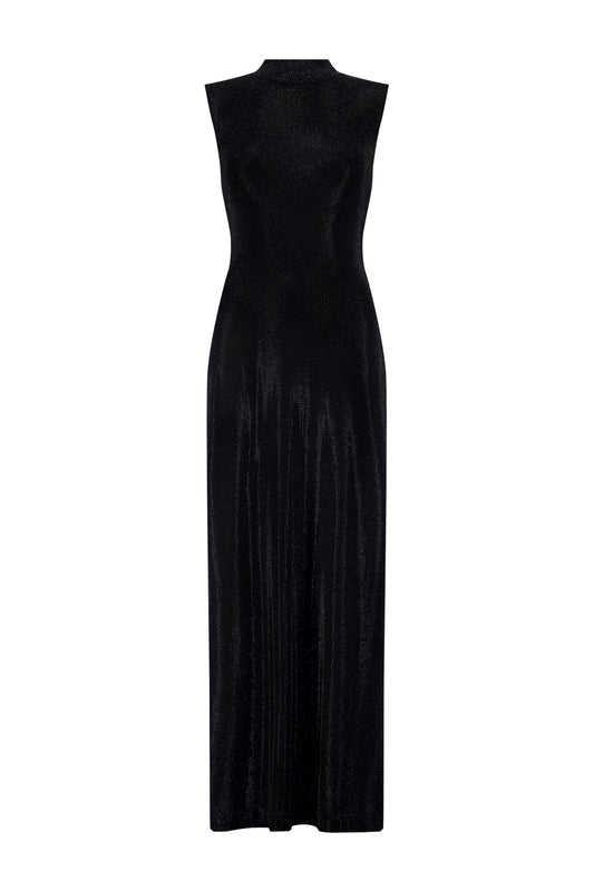Rhinestone Mock Neck Dress