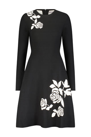 Knit Rose Jacquard Mini Dress