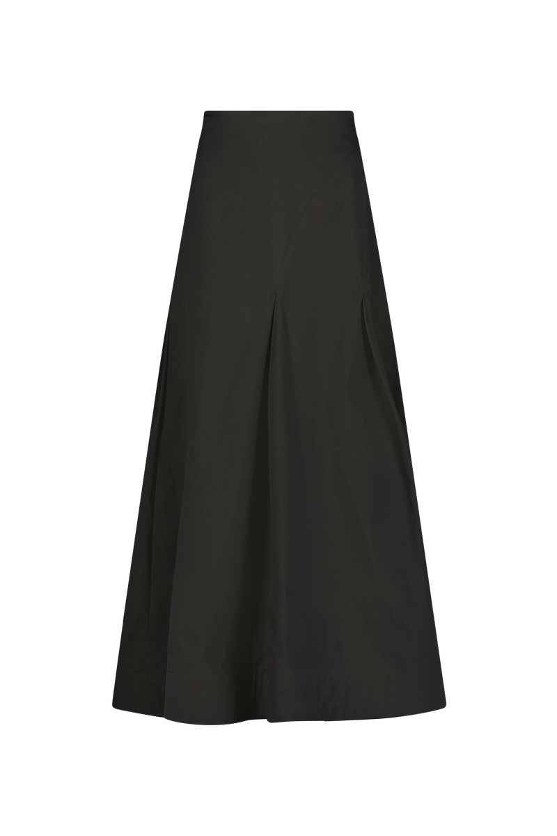 Cotton Poplin Seam Detail Skirt