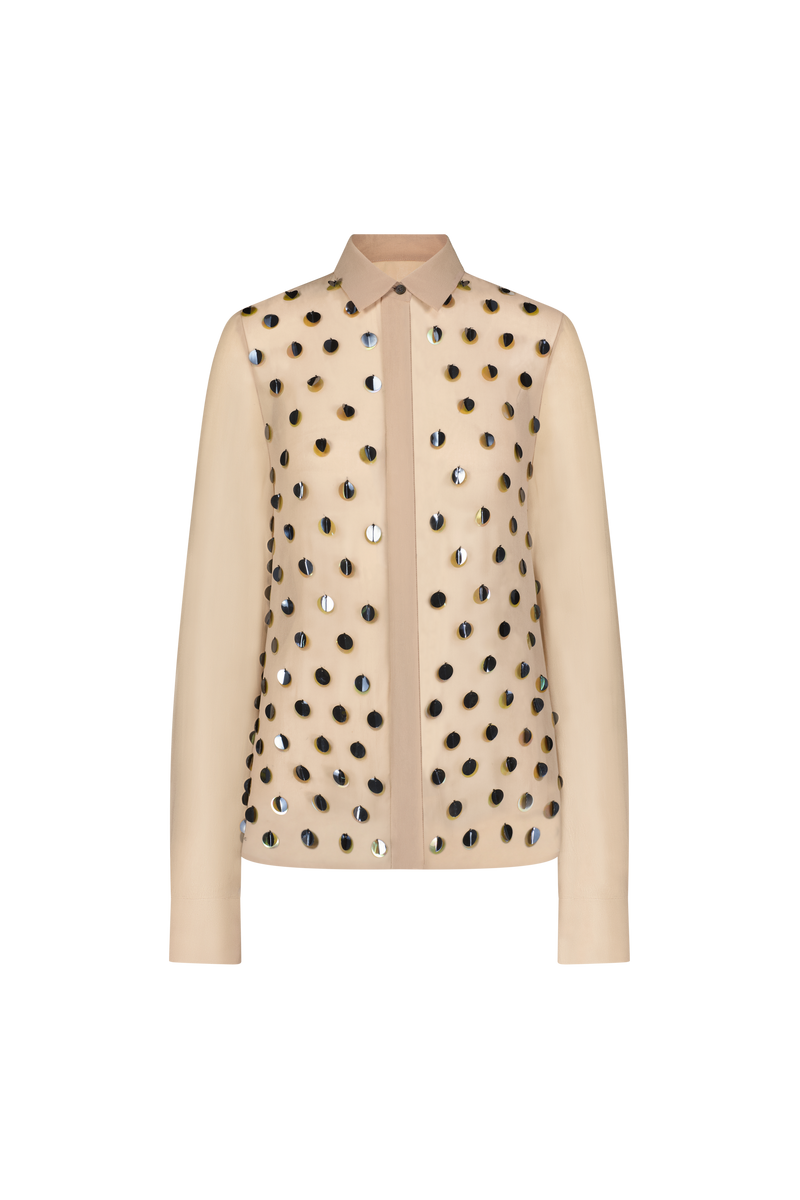 Paillette Embroidered Georgette Shirt