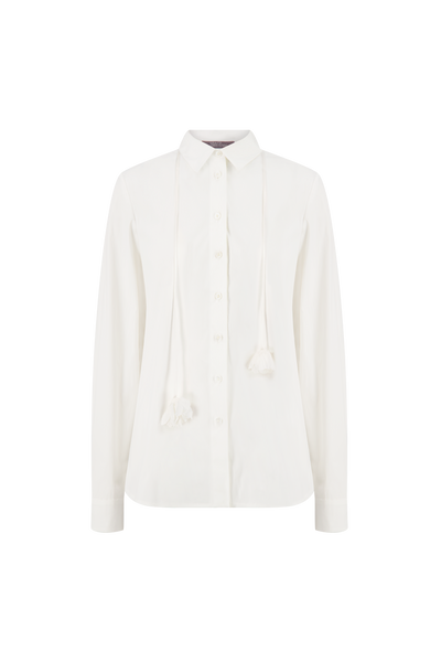 Cotton Poplin Drop Flower Shirt