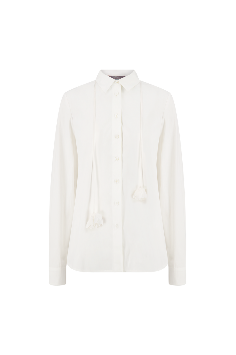Cotton Poplin Drop Flower Shirt