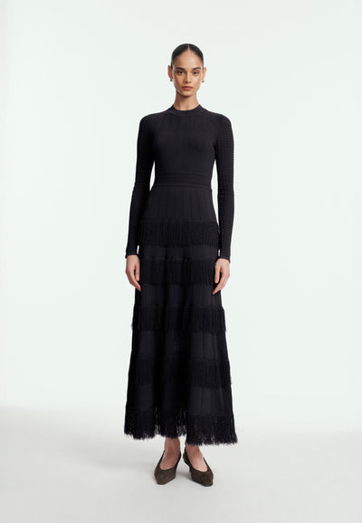 Fringe Detail Knit Piper Dress
