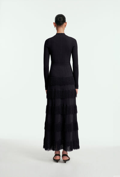 Fringe Detail Knit Piper Dress