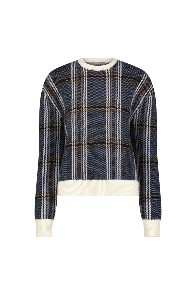 Plaid Jacquard Knit Pullover