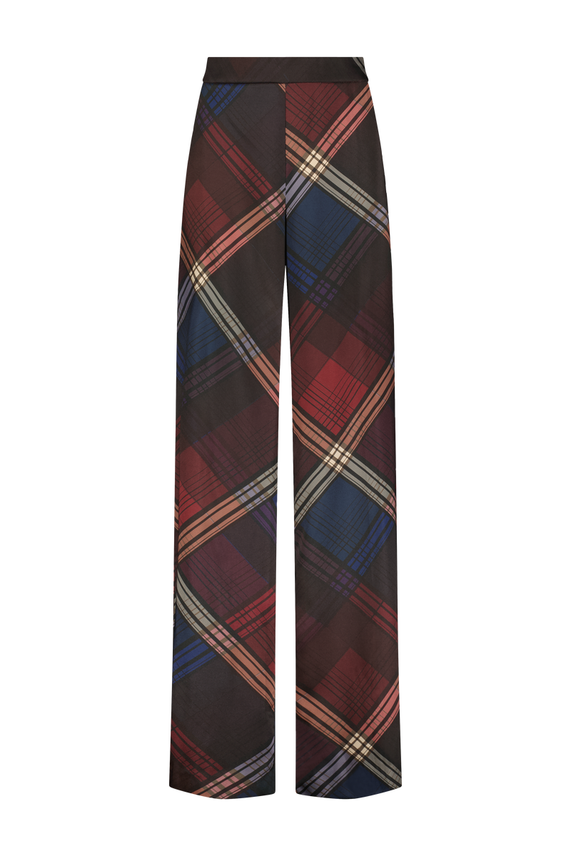 Plaid Satin Sara Pant