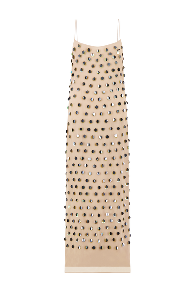 Paillette Embroidered Georgette Slip Dress