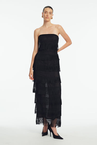 Macrame Lace Column Dress