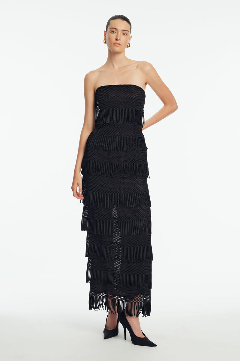 Macrame Lace Column Dress