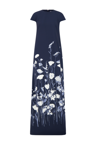 Floral Crepe Augusta Gown