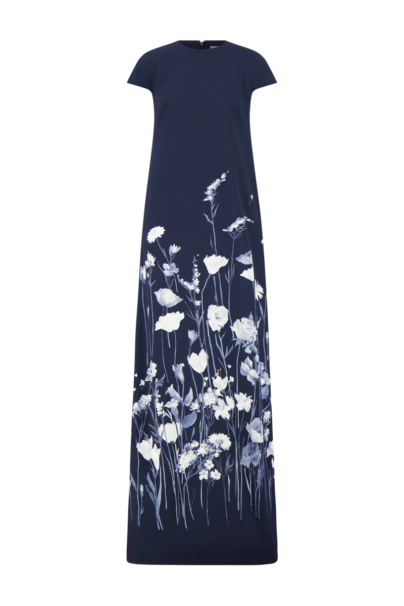 Floral Crepe Augusta Gown