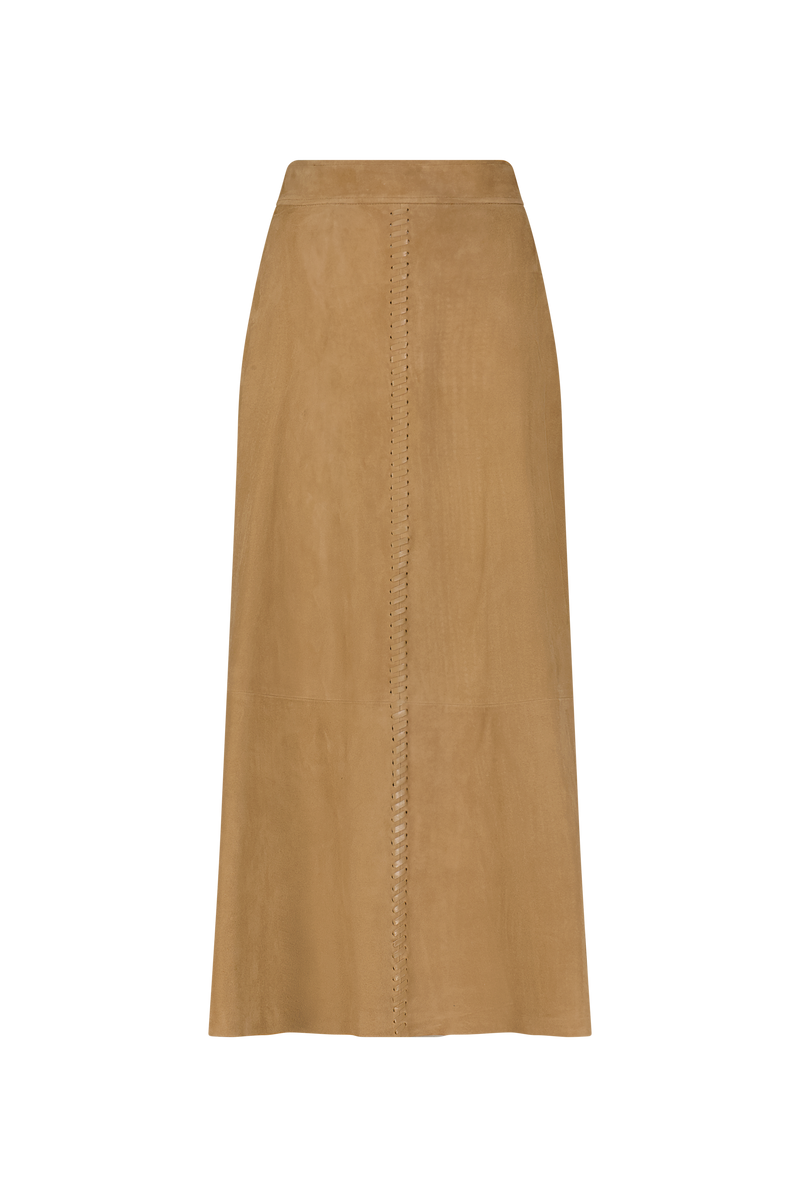 Suede Whipstitch Skirt