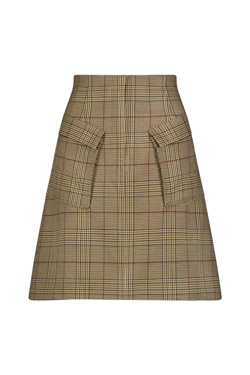 Stretch Houndstooth Mini Skirt