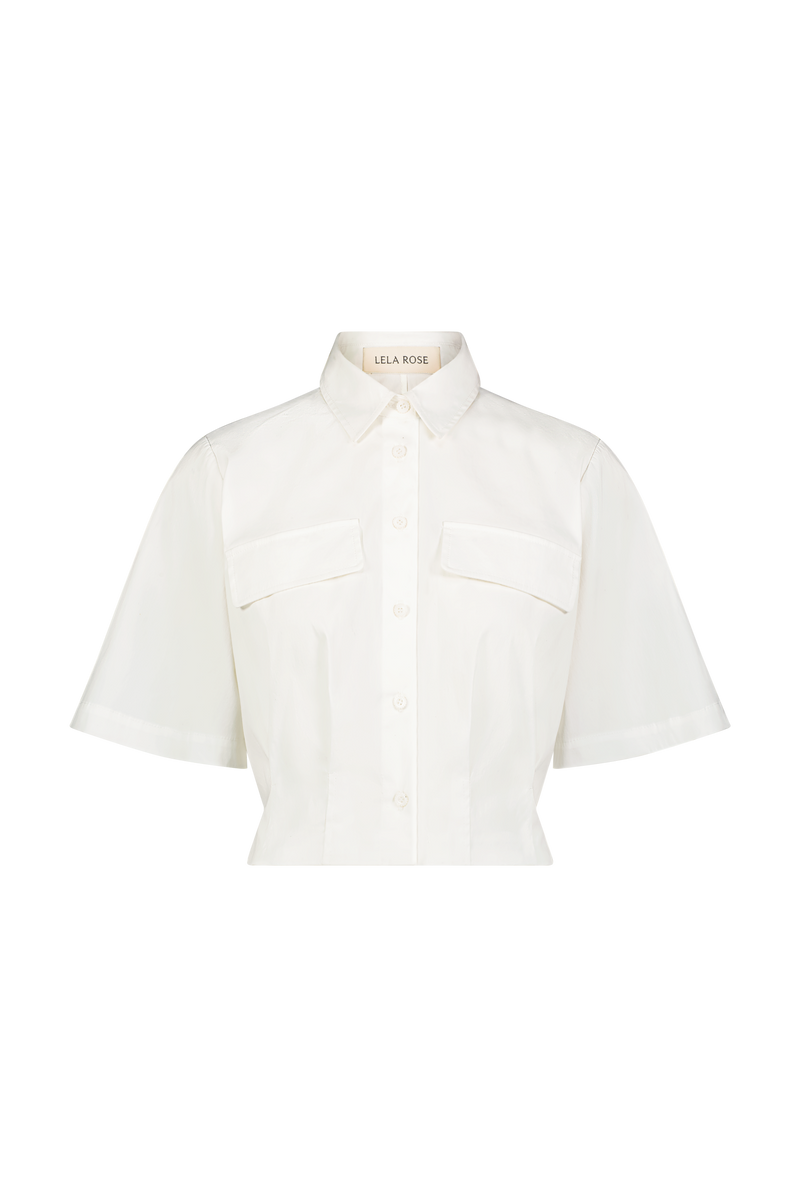 Cotton Poplin Cropped Shirt