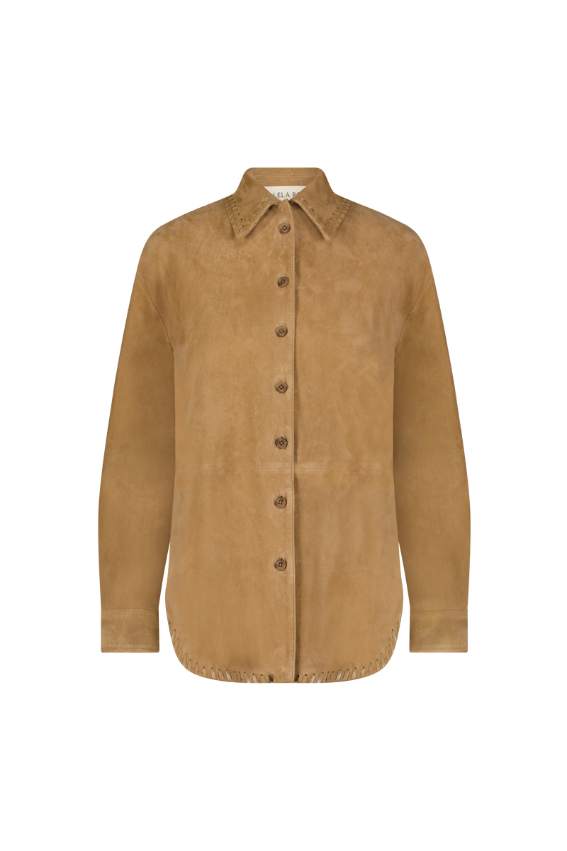 Suede Whipstitch Shirt