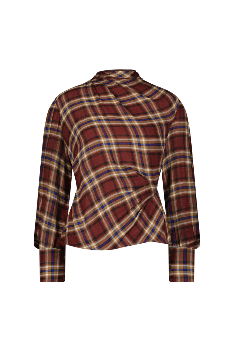 Plaid Gauze Top