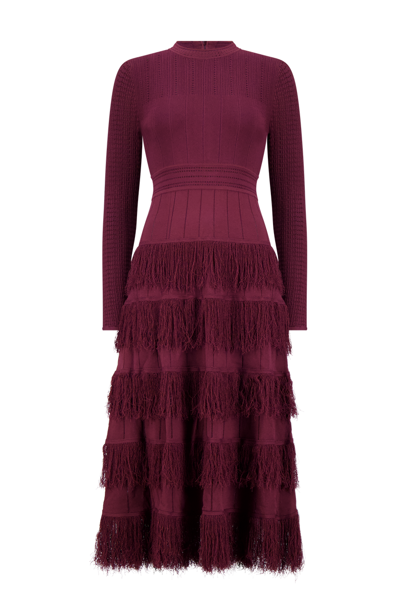 Fringe Detail Knit Piper Dress