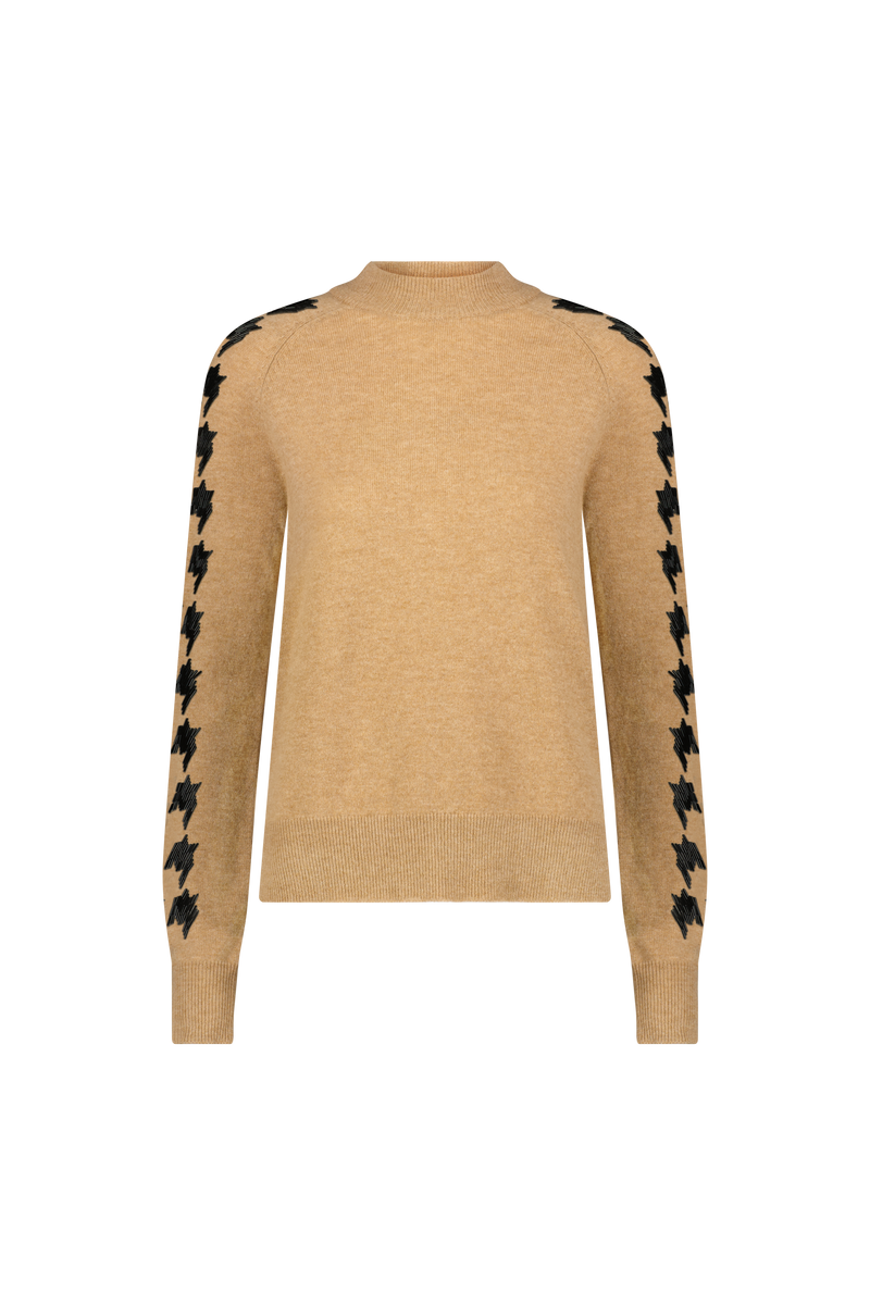 Beaded Houndstooth Pullover
