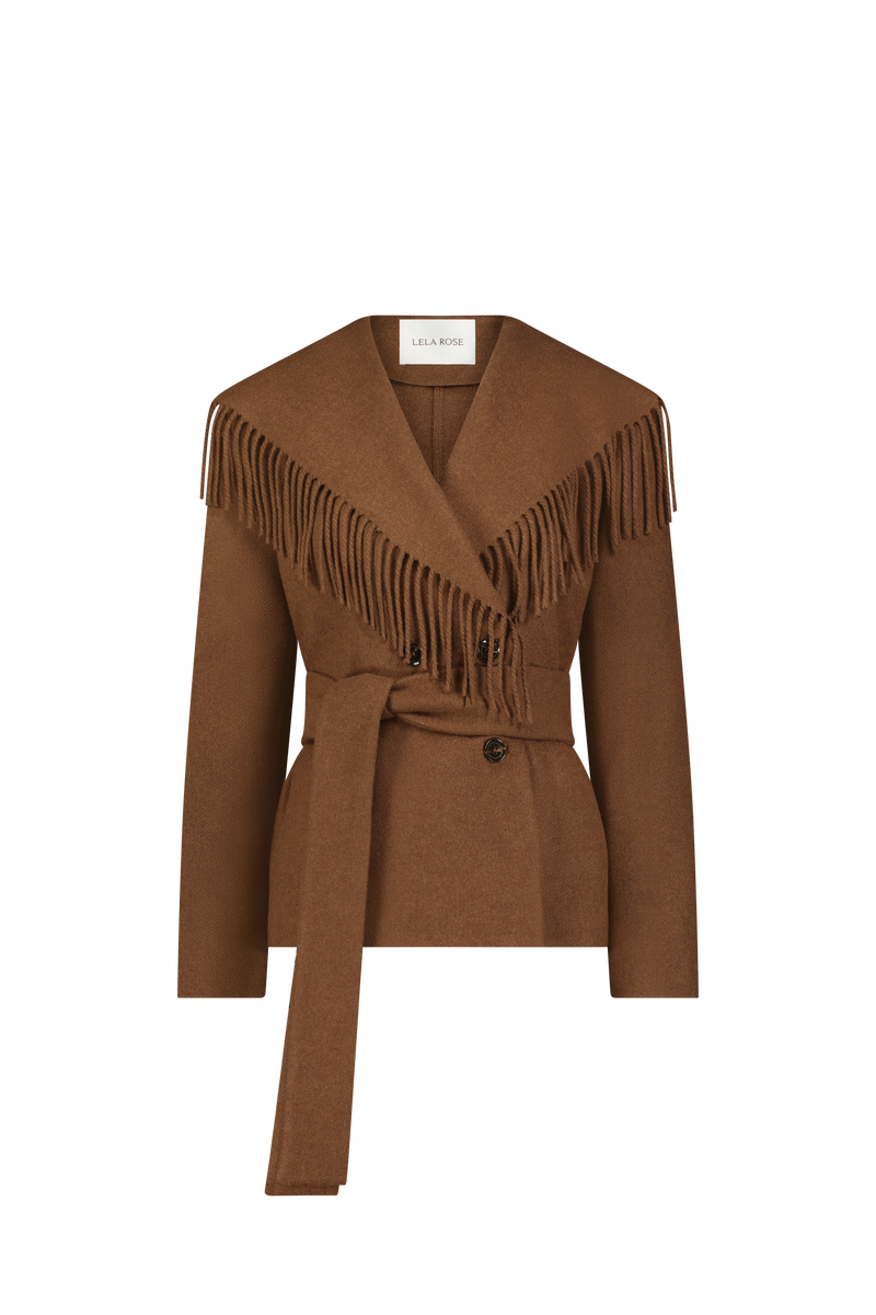 Boiled Wool Fringe Jacket
