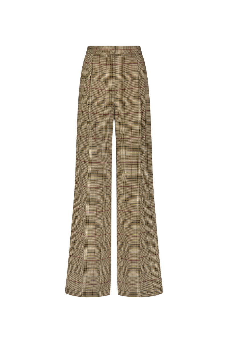 Stretch Houndstooth Pleated Pant