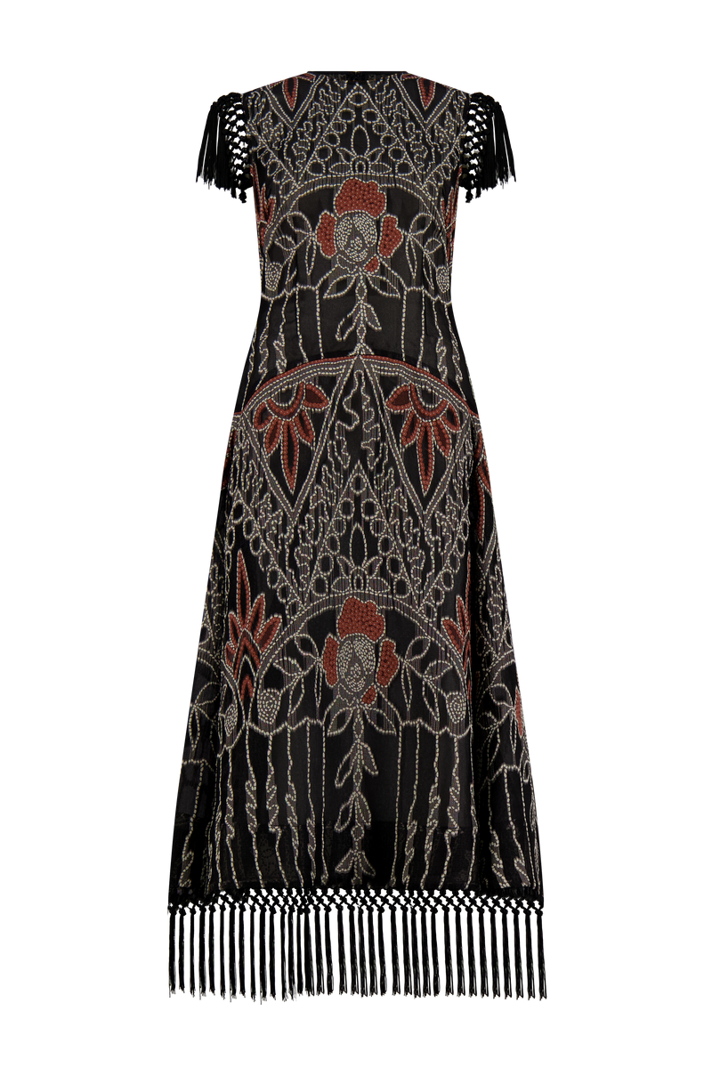 Geometric Fil Coupe Midi Dress