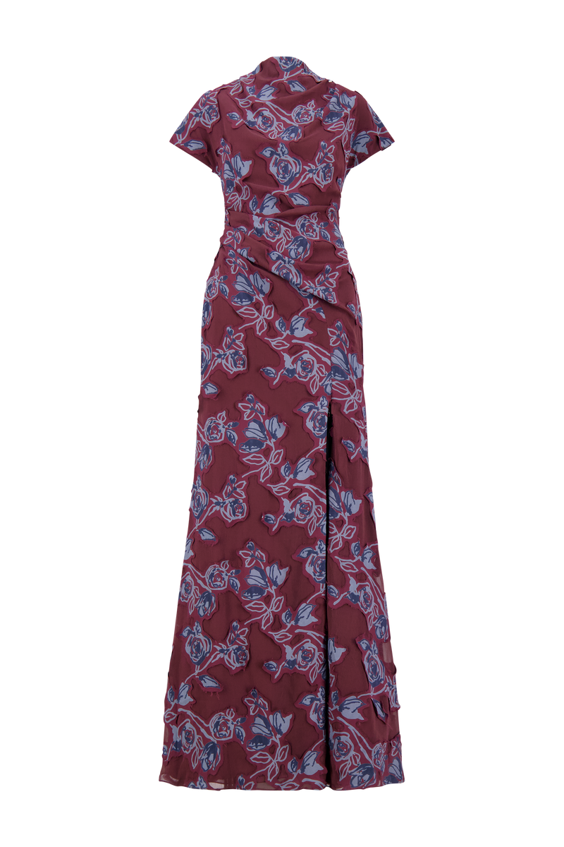Floral Cut Chiffon Gown