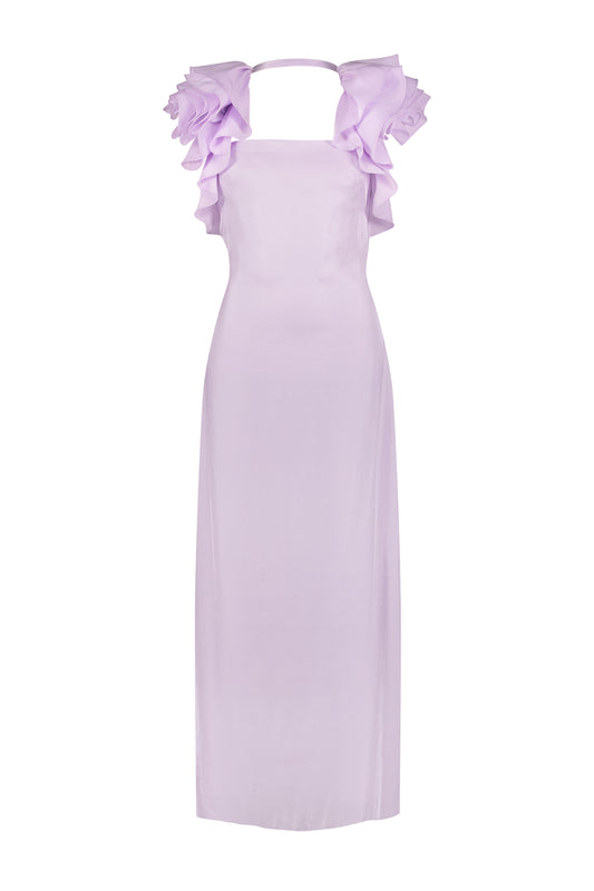美品Her lip to Two-Tone Ruffled Lace Dress レディース