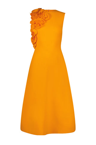 Ruffle Knit Sleeveless Midi Dress