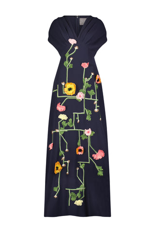 Raised Floral Embroidery Charlotte Gown